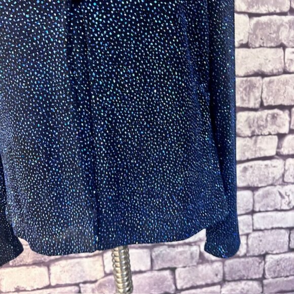 Connected Apparel Black & Blue Cardigan W/ Attached Tank Size L - Picture 3 of 8